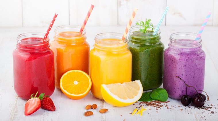 Smoothies, juices, beverages, drinks variety